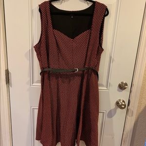 BLACK & PINK POLKA DOT TORRID DRESS